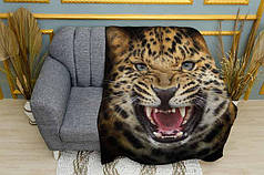 Плед «Леопард ричить. The leopard roars»