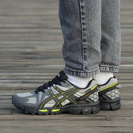 Зимові Чоловічі Кросівки Asics Gel-Kahana 8 Gore-Tex Grey Green / Асікс Гел-Кахана 8 Гор Текс Сірі із Зеленим, фото 1