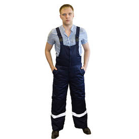 Напівкомбінезон робочий утеплений, тканина осло, темно-синій