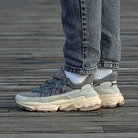 Кросівки Adidas Ozweego Grey Beige / Адідас Озвіго Сірі з Бежевим