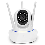 Wi-Fi камера відеоспостереження поворотна розумна з нічним баченням і двостороннім аудіо-камера Q5 із застосунком, фото 3