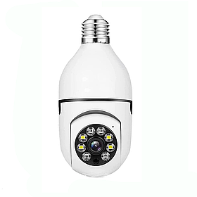 Бездротова поворотна Wi-Fi камера IPC-V380-E27 з датчиком руху та нічним баченням, камера в цоколь E27