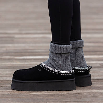 Зимові Жіночі Черевики UGG Tasman Platform Black / УГГ Тасман Платформ Чорні, фото 1