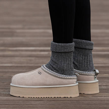 Зимові Жіночі Черевики UGG Tasman Platform Sweet Beige / УГГ Тасман Платформ Світ Бежеві, фото 1