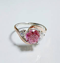 Срібна каблучка з золотими накладками