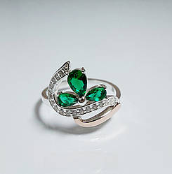 Срібна каблучка з золотими накладками