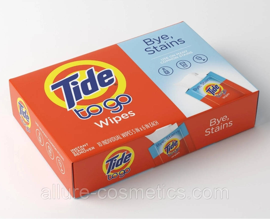 Серветки для виведення плям Tide To Go WIPES instant stain remover 10 шт (США), фото 1