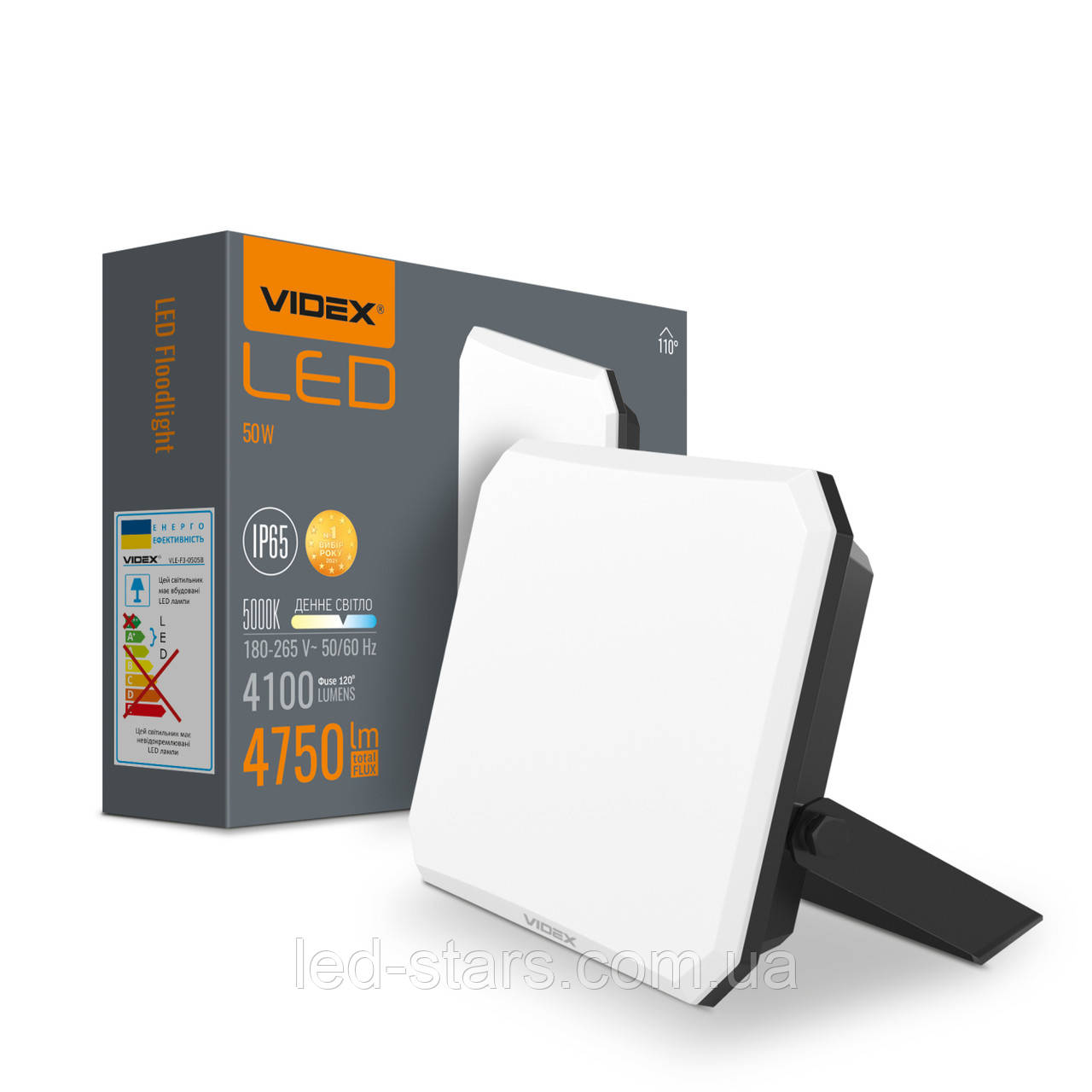 LED прожектор VIDEX F3 50W 5000K 220V Black (VLE-F3-0505), фото 1
