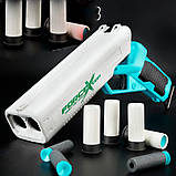 Дитячий дводульний обріз бірюзово-білий з м'якими кулями, окулярами та 40 снарядами, фото 9