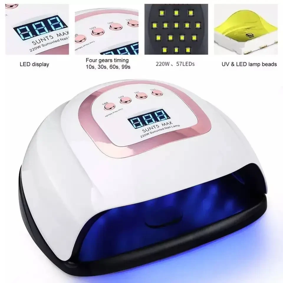UV/LED лампа SUN T5 MAX для маникюра и педикюра, 220 вт.