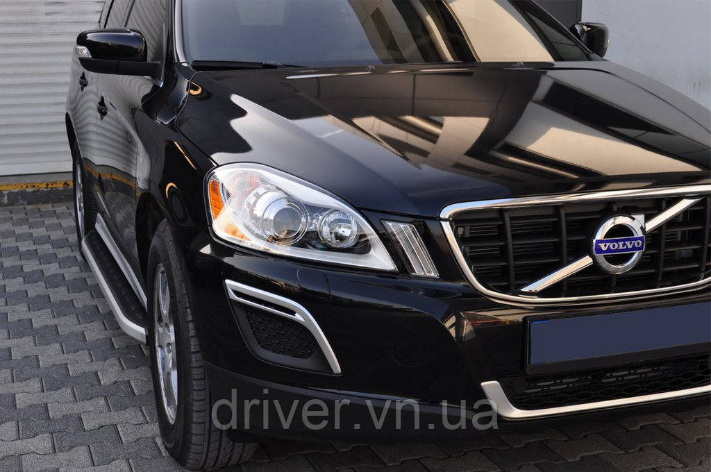 Боковые пороги Fullmond (2 шт., алюминий) для Volvo XC60 2009-2017 гг