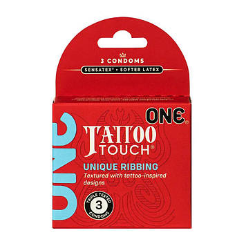 Презервативи ONE Tattoo Touch 3 шт, картонна коробка Bomba💣