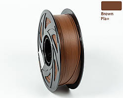 Пластик UA3D PLA+  BROWN, 1.75мм, 1кг, 330м, 190-220°C, Коричневий філамент для 3Д-друку
