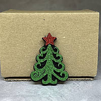 Аплікація "Ялинка" 4*2,5 см, фетр- екошкіра, поштучно, Різнокольоровий