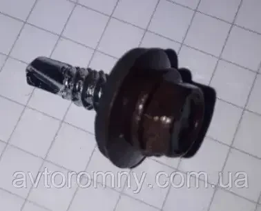 Саморіз покрівельний метал 19мм з шайбою коричневий капелюшок під ключ 8, фото 1