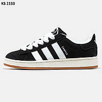 Кросівки чоловічі чорні з білою підошвою замш 43 44 Adidas Campus 00s