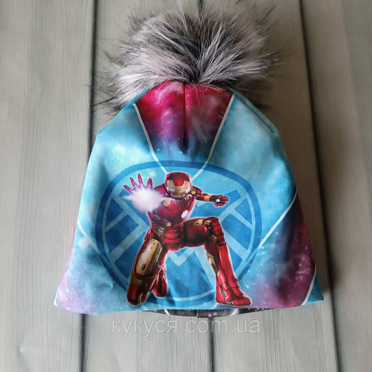 Шарф-хомут трикотажний дитячий зірки синій