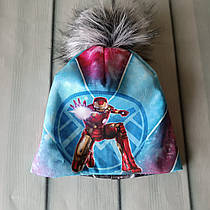 Шарф-хомут трикотажний дитячий зірки синій