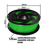 Пластик UA3D PLA+ GREEN, 1.75мм, 1кг, 330м, 190-220°C, Зелений філамент для 3Д-друку, фото 4