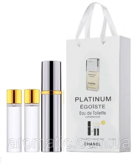 Парфуми чоловічі Chanel Egoiste Platinum в подарунковій упаковці 3х15 мл