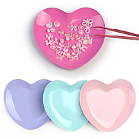 Лоток металевий для манікюрних інструментів "Серце" (11 см*9 см) кольоровий
