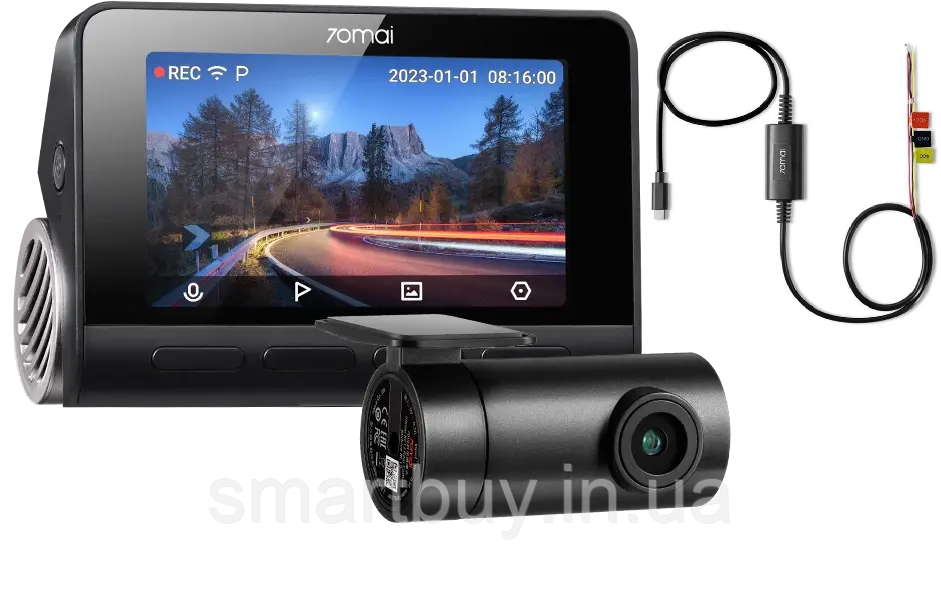 Xiaomi 70mai Dash Cam A810 4K Ultra HD + Rear Cam (гарантія 12 місяців) + кабель режиму паркування UP03