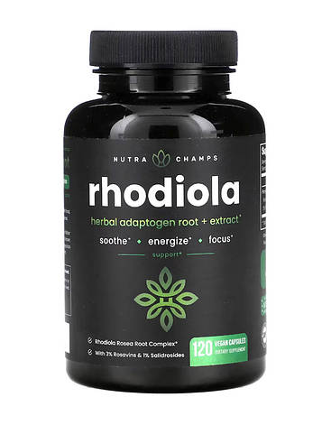 Екстракт Родіола рожева NutraChamps Rhodiola Rosea 600мг 120капс США, фото 1