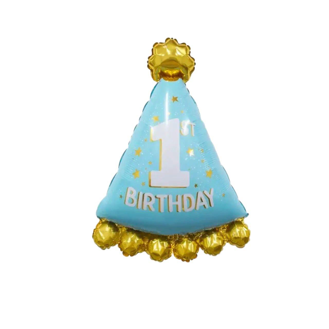 Фольгована повітряна куля Ковпак 1st Birthday блакитний , 79х59 см