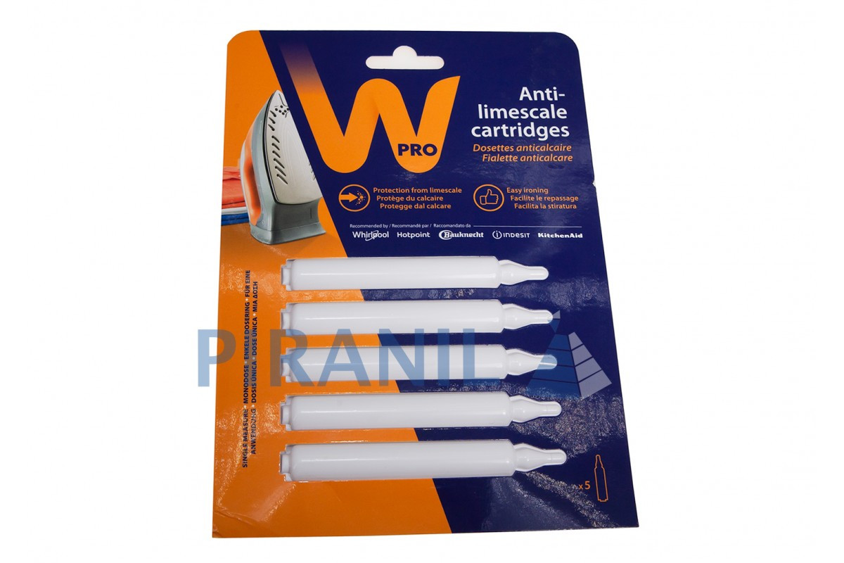 Засіб проти накипу Wpro для прасок і парогенераторів, 5 картриджів по 6 мл, фото 1