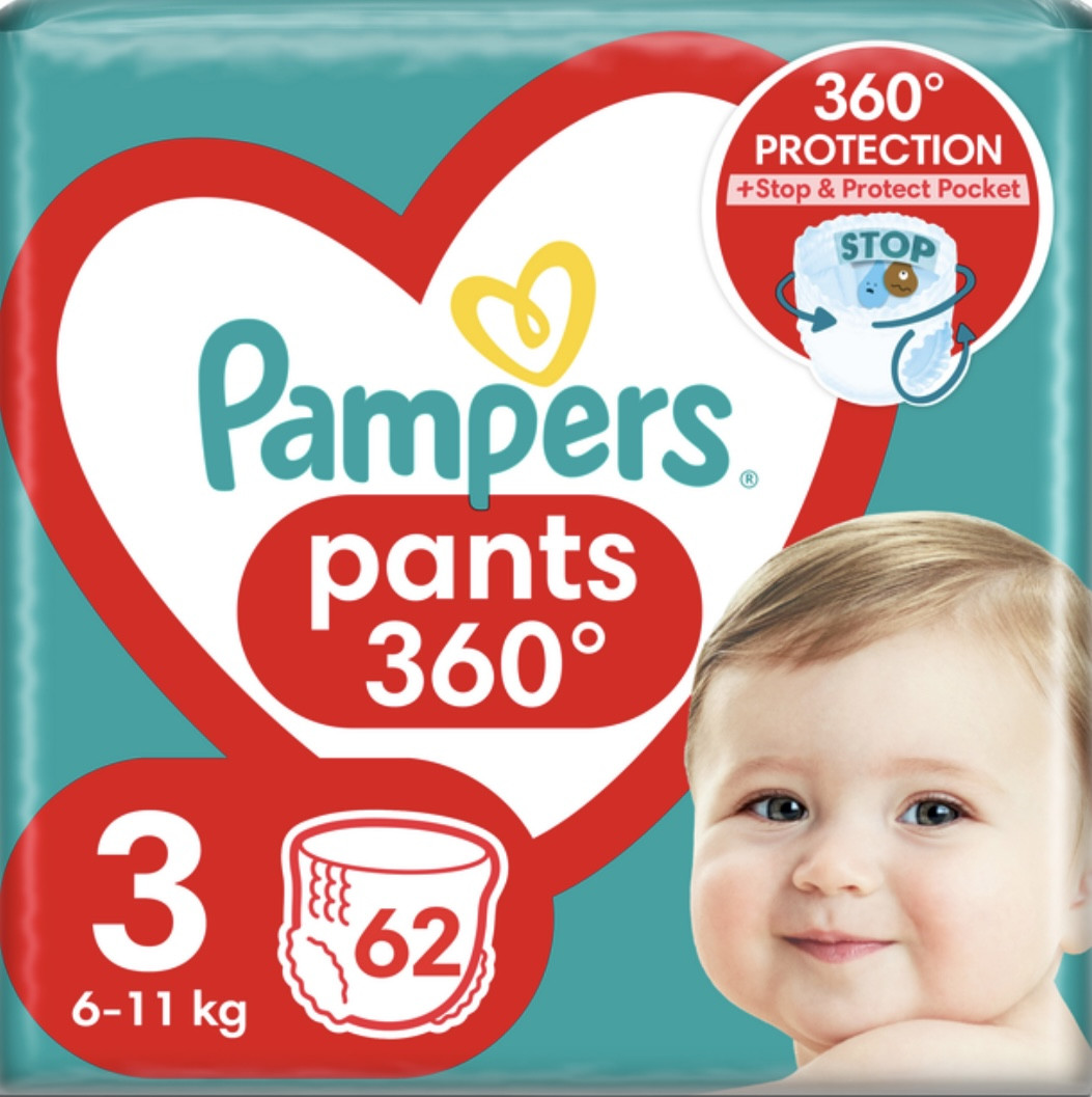 Підгузки-трусики Pampers Pants Midi розмір 3 (6-11кг) 62 шт.(Памперс)