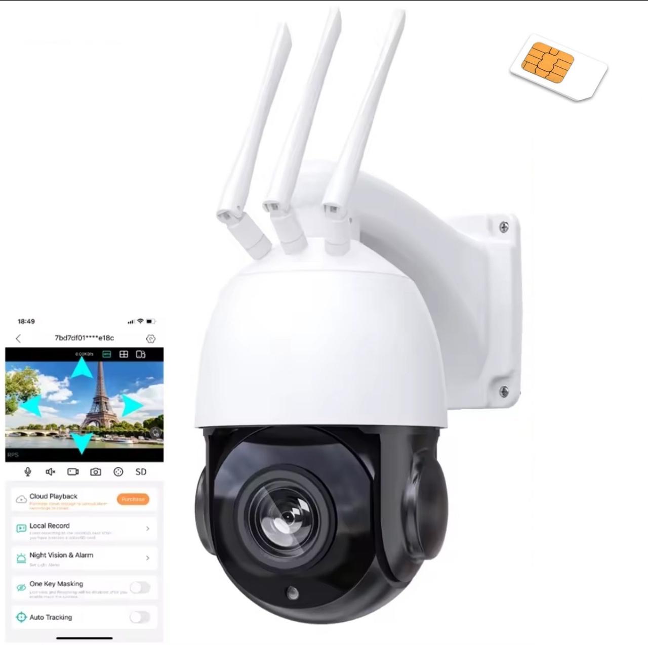 Металева GSM вулична поворотна IP камера Usafeqlo 46W-B36X 5MP 4G. iCSee або XMeye, фото 1