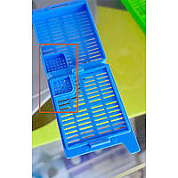 Гістологічні касети з секторами для біопсії, синього кольору (500 шт)