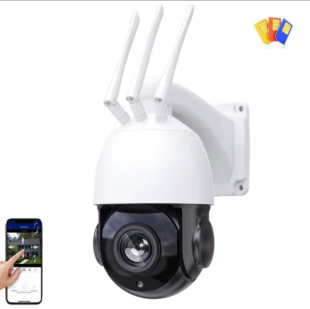Металева GSM вулична поворотна IP камера Usafeqlo 46W-B36X 5MP 4G. iCSee або XMeye, фото 1