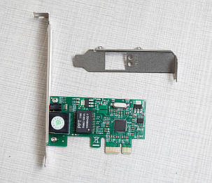 Мережева карта RTL8111D LAN PCI-E 1Gb/s gigabit LowProfil комплект планок, фото 1