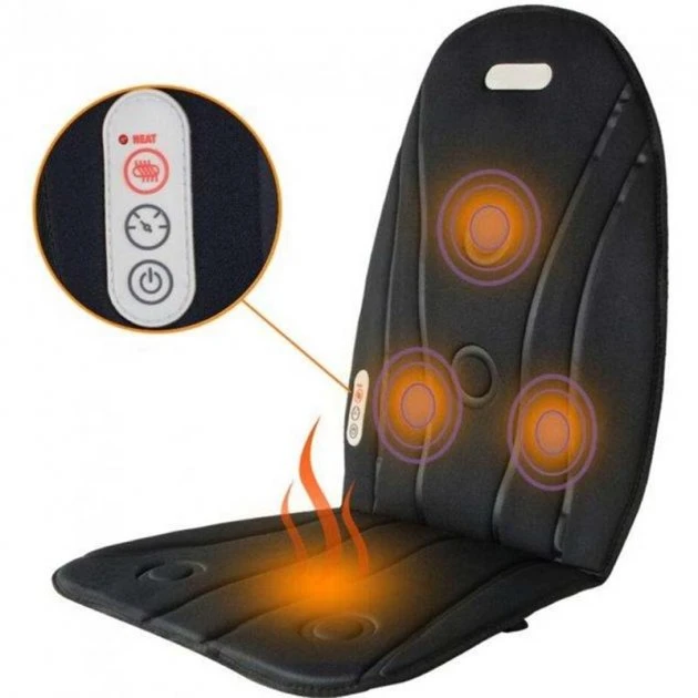 Масажна вібраційна накидка Massage Robotic Cushion з функцією підігрівання на сидіння JB-100D