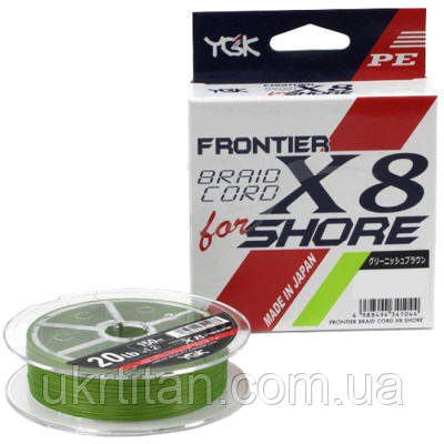 Оригінал! Шнур YGK Frontier Braid Cord X8 150m Green 2.0/0.235mm 30lb/13.5kg (5545.02.99) - Вища Якість!