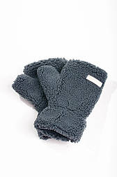 Жіночі зимові теплі рукавиці, мітенки в кольорі антрацит