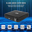 16 канальний мінівідеореєстратор NVR Misecu XM-1016K.Система ONVIF для 8MP/5M/4M/3M/1080P IP камер, фото 3