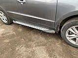 Бічні пороги Allmond Grey на Hyundai Santa Fe 2006-2012 Пороги майданчика Хюндай Санта Фе 2шт, фото 2