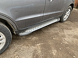 Бічні пороги Allmond Grey на Hyundai Santa Fe 2006-2012 Пороги майданчика Хюндай Санта Фе 2шт, фото 3