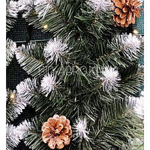 Новорічна хвойна гірлянда з шишками та білими кінчиками. Довжина 2,8 м