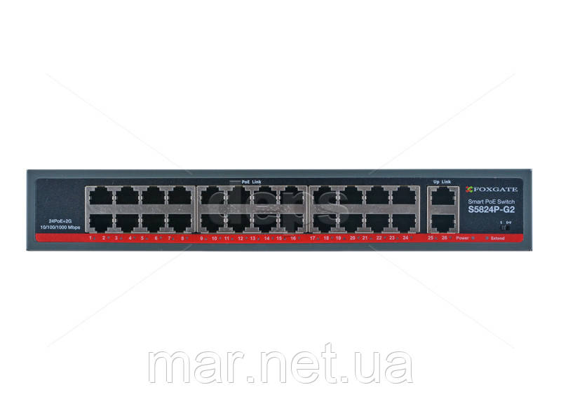 POE ССTV комутатор FoxGate S5824P-G2 (400W)