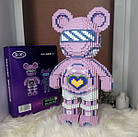 Конструктор Magic Blocks, що світиться, у вигляді ведмедика Bearbrick, 3D конструктор 50 см Рожевий, фото 7