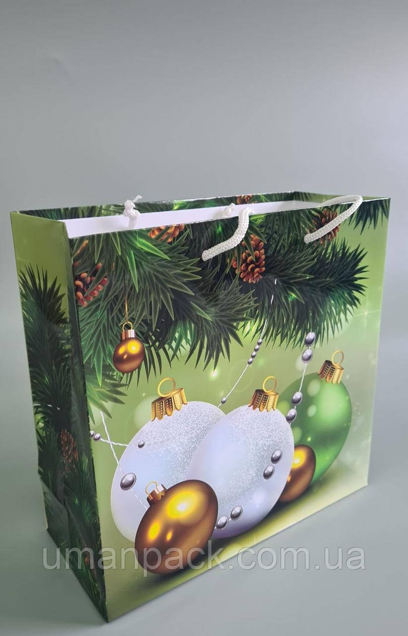 Паперовий Подарунковий Пакет Новорічний 23*24*10 — 36 (12 шт.)