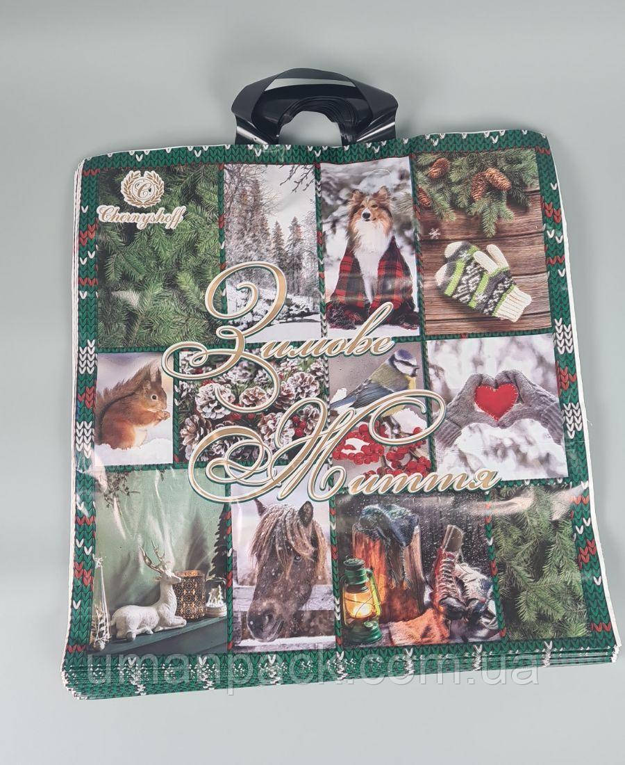 Пакет із петльовою ручкою 40*42ВТ Н.Год "Зимове життя" Репако (25 шт.)Поліетиленові пакети сумки