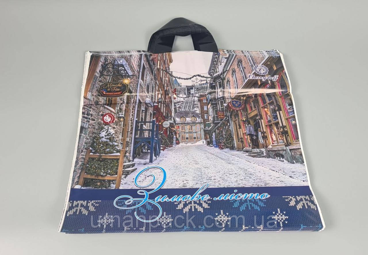 Пакет із петльовою ручкою (38*34) Н.Г "Пругічне місто" Репако (25 шт.)Поліетиленові пакети сумки