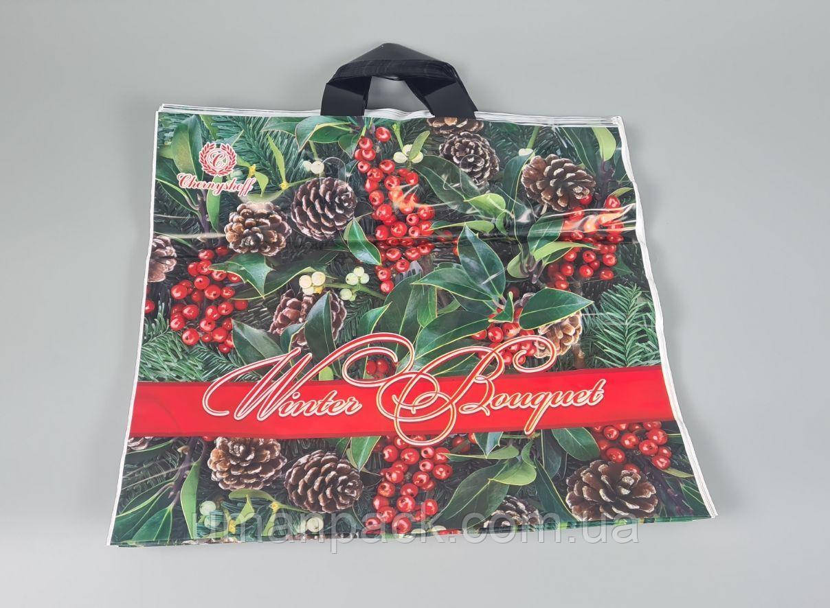 Пакет із петльовою ручкою (38 *34) Н.Г "Зимовий букет" Репако (25 шт.)Поліетиленові пакети сумки