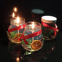 Декоративна гелева свічка Чародійка новорічна банка