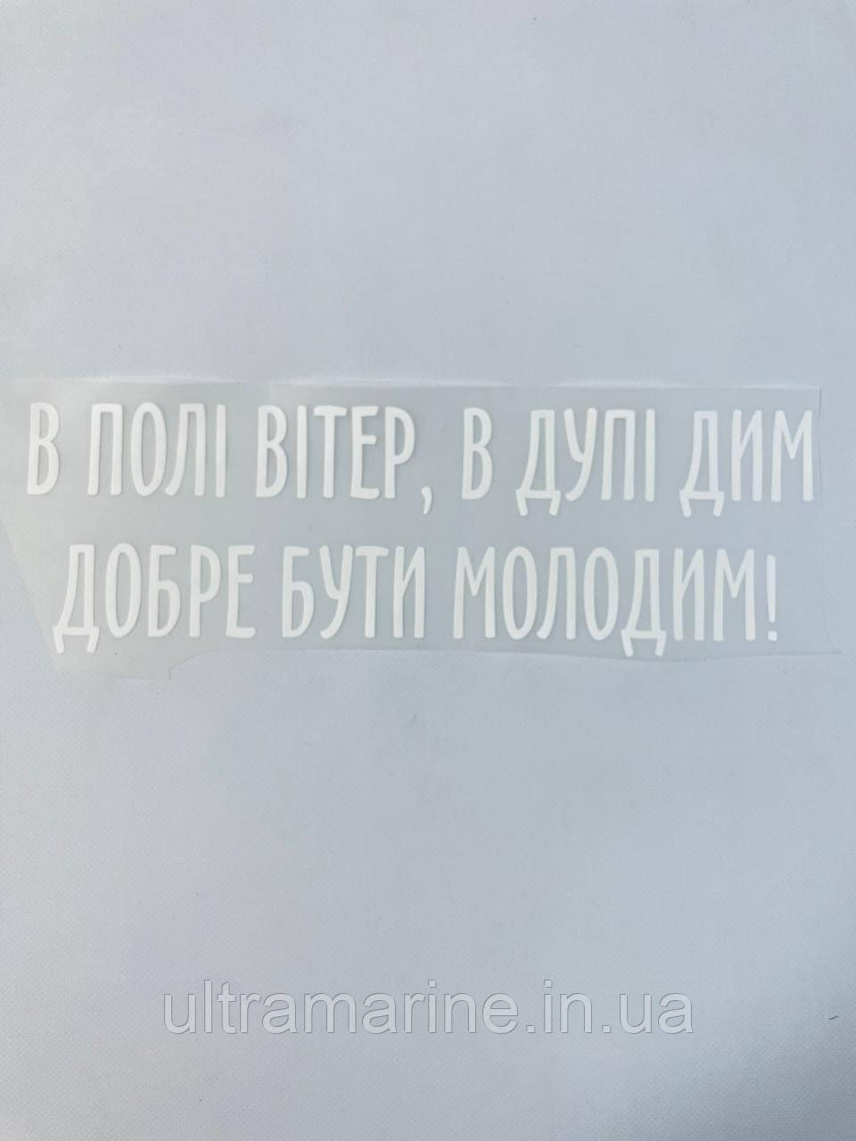 Термонаклейка Добре бути молодим (прикольний принт ДТФ, наклейка, наліпка DTF на тканину), фото 1