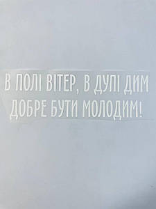 Термонаклейка Добре бути молодим (прикольний принт ДТФ, наклейка, наліпка DTF на тканину)